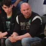 Celebrities attend a basketball game between the Los Angeles Lakers and the Boston Celtics at Staples Center on February 23, 2020 in Los Angeles, California.